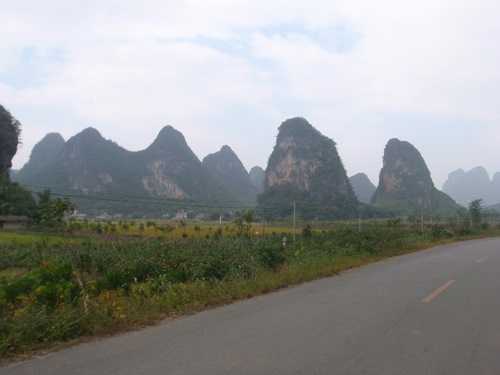Mountain views and touring China by bicycle.